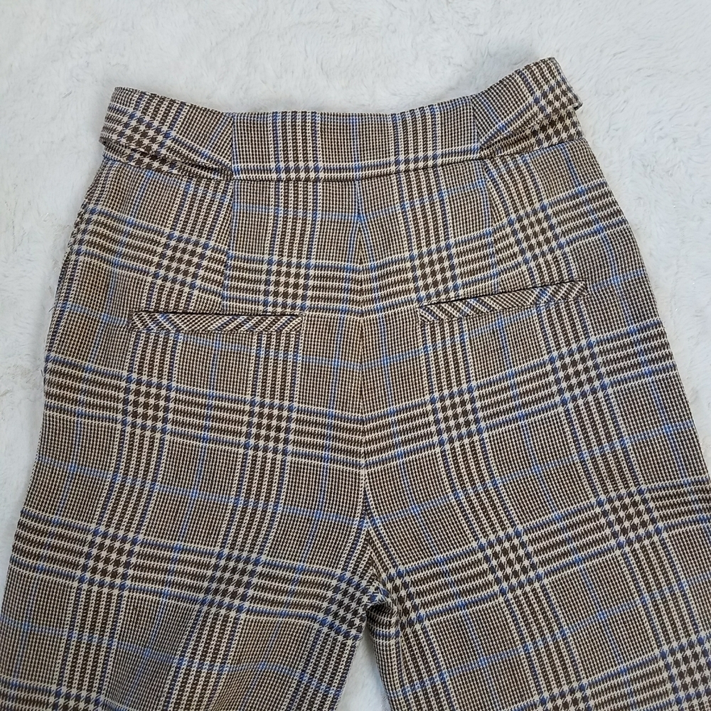 Veronica Beard Hunter Plaid Wide Leg Linen Blend Cropped Pants - Picture 9 of 14
